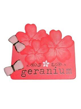 Geranium Earrings Studs Pink Enamel Gold Bows Cute Twee Kidcore